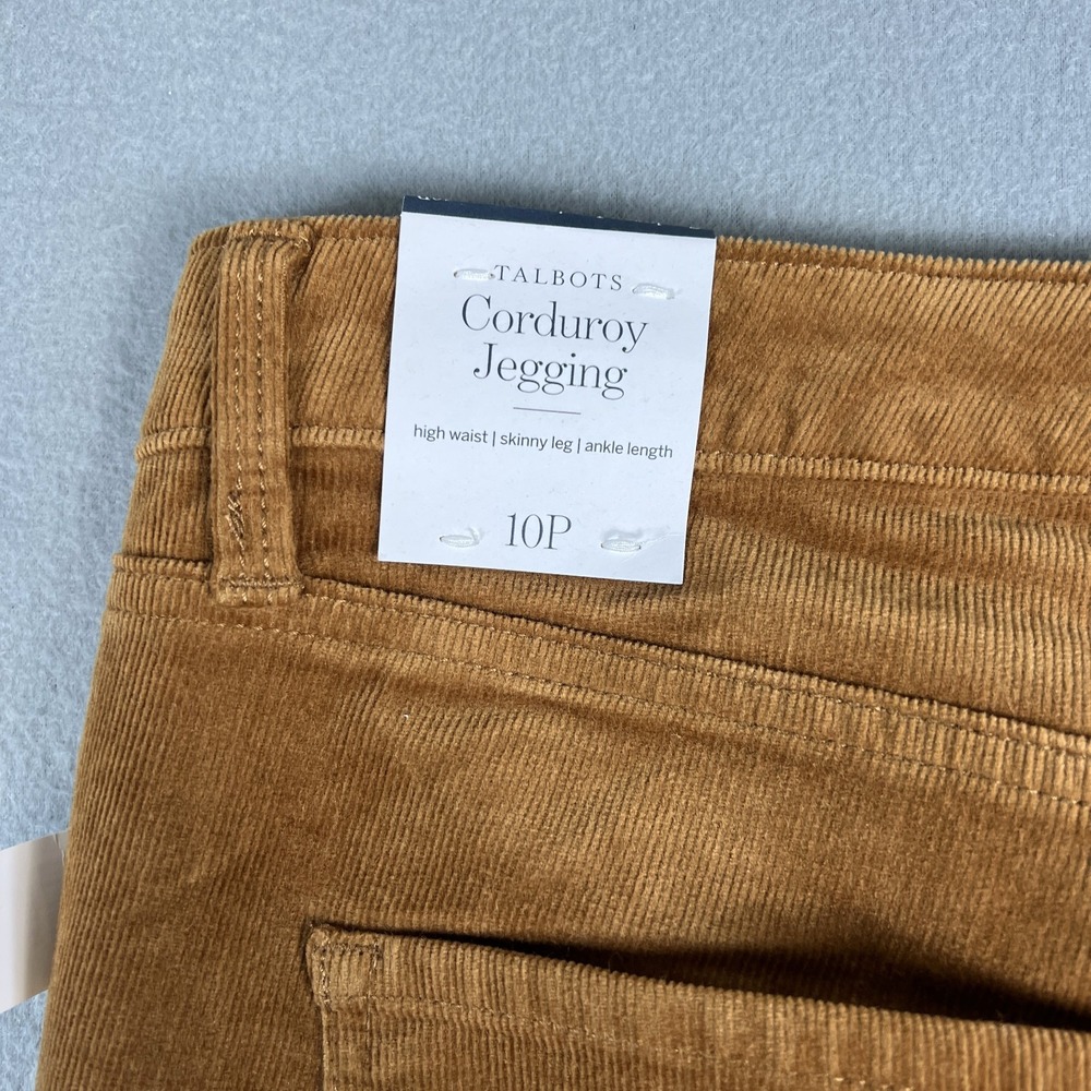 Talbots Corduroy Jegging 10P Brown Stretch Skinny Leg High Waist Ankle Length - Picture 3 of 10